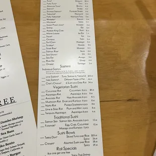 menu