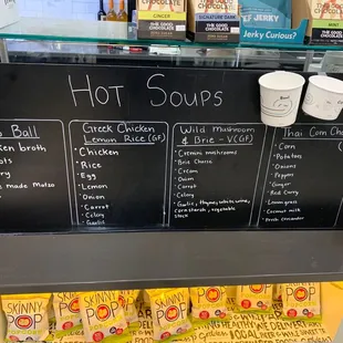 a menu of hot soups