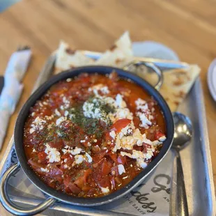 Shakshuka Dish with naan
