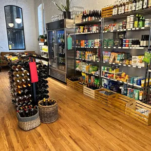 shelves of beverages