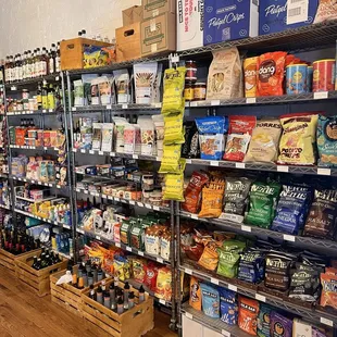 coffee beans, snacks and convenience items