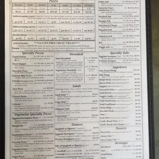 The menu - Chicken Parma is a great move.