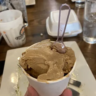 Italian espresso gelato in smallest size
