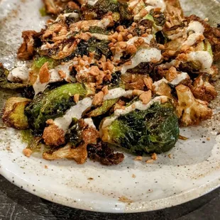 Crispy Brussel Sprouts & Cauliflower
