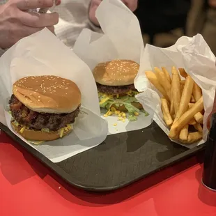 2 Bacon Cheese Charbroiled Burgers + side of AMAZING Fries