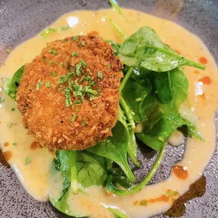 Crab Cake with lemon chili butter