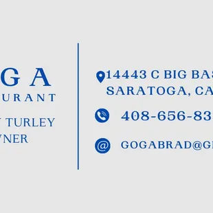 GOGA Contacts , call us and we love to see you!