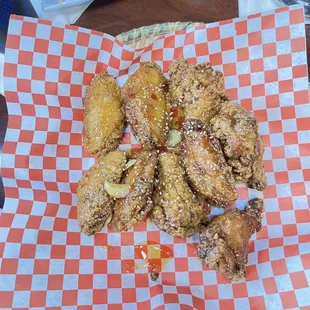 garkic honey chicken wings (minus 1)