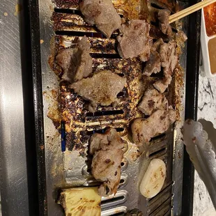 Pork neck and assorted vegetables