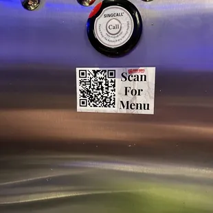 a qr code on the grill