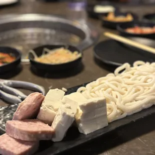 Udon, tofu, spam