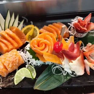 interior, sushi and sashimi