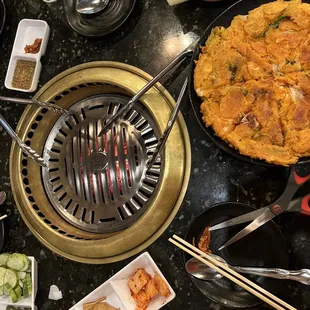 a lot of food on the table