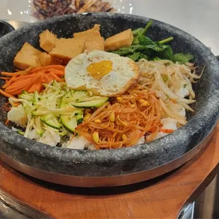 a bowl of food on a table