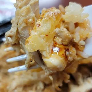Hawaiian Bowl ... rice, chicken, pineapple, spicy sauce and creamy sauce. YUM!!!!