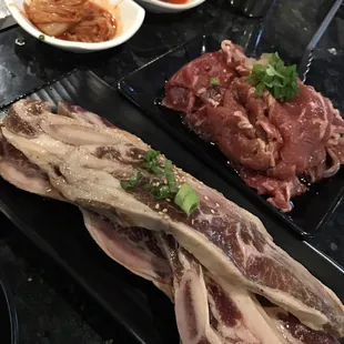 Bulgogi (back) and ribs x4 (front)
