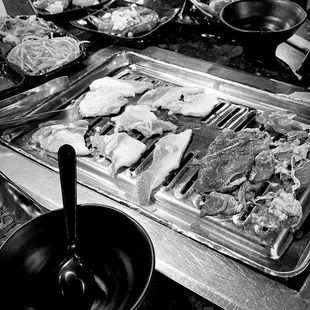 Bulgogi, spicy pork belly