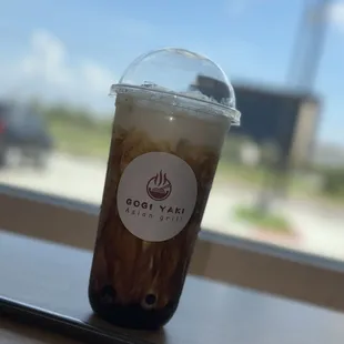 Brown sugar milk tea boba