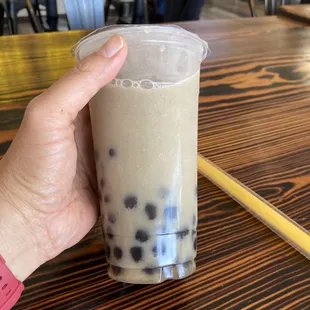 Happy National Boba Tea Day. Got me a mung bean boba tea