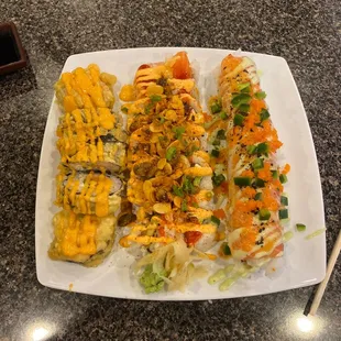 Godzilla, Ricky, and devils rolls.