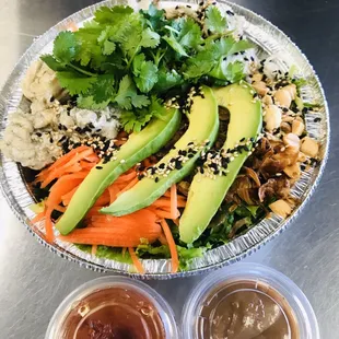 Chicken salad bowl add avocado