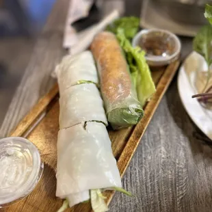 Pho roll &amp;  Sugarcane shrimp roll