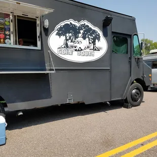 a food truck parked in a parking lot