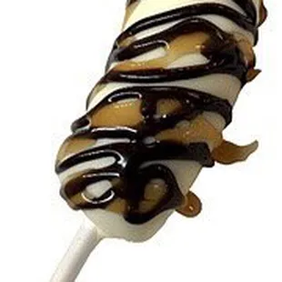 Carmel chocolate drizzle banana pop