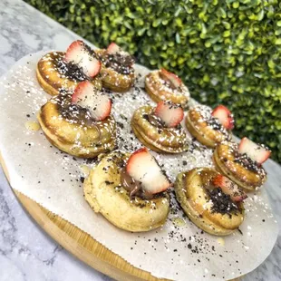 Strawberry Nutella Mini Donuts