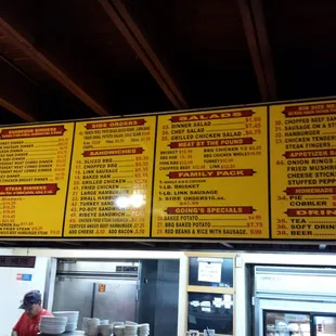 Menu board as of 5/17/2016.