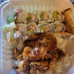 Chicken teriyaki + calli rolls