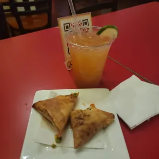 Ethiopic Cocktail, Veggie Samosa, Beef Samosa