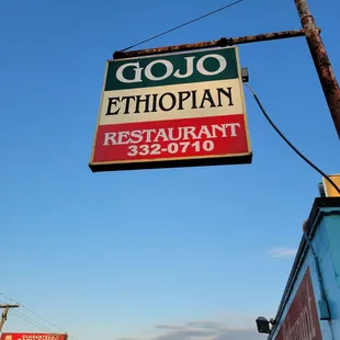 a sign for a restaurant