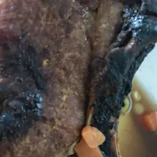 I placed an order earlier this evening 8/20/20 with your Gojo's . Not only were the pork chops burnt they were DRY and not fit to eat.