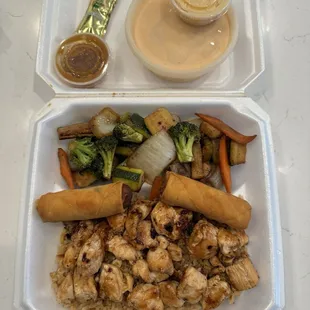 Hibachi Chicken Vegetable Egg Rolls  Large Yum Yum Sauce