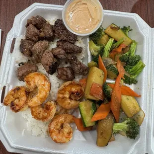 Ribeye Steak and shrimp combo