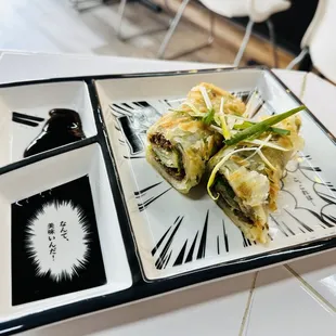 a plate of food on a table