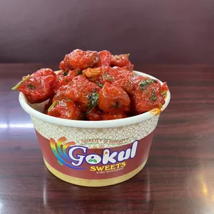 a bowl of gokul sweets