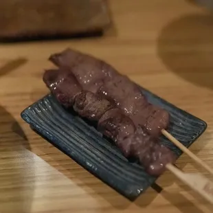 Chicken Hearts and Wagyu Tongue Yakitori