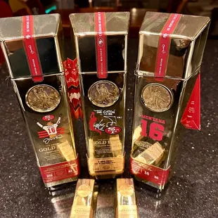 three different types of gold bars