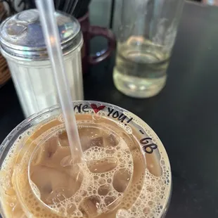 My almond joy latte with almond milk and a sweet message from the baristas