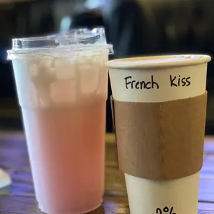 Pink Starbursf + French Kiss Latte