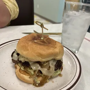 Swiss mushroom burger