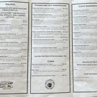Front of menu