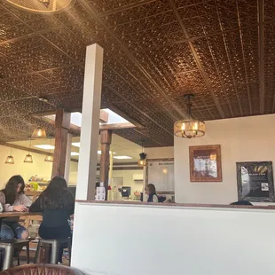 Comfortable seating area and great coffee.