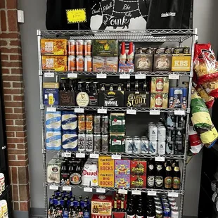 Shirt and variety of alcoholic beverages