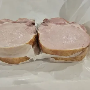 Close up of the smoked pork chops, they are great!