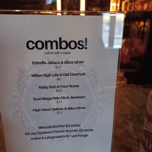 October 2024 menu