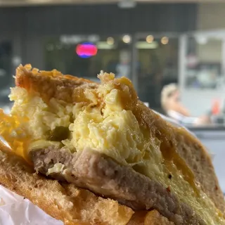 Egg, Sausage and Cheese Bagel