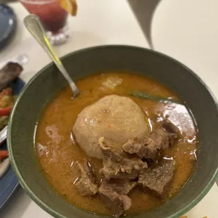 Goat peanut soup w added fufu